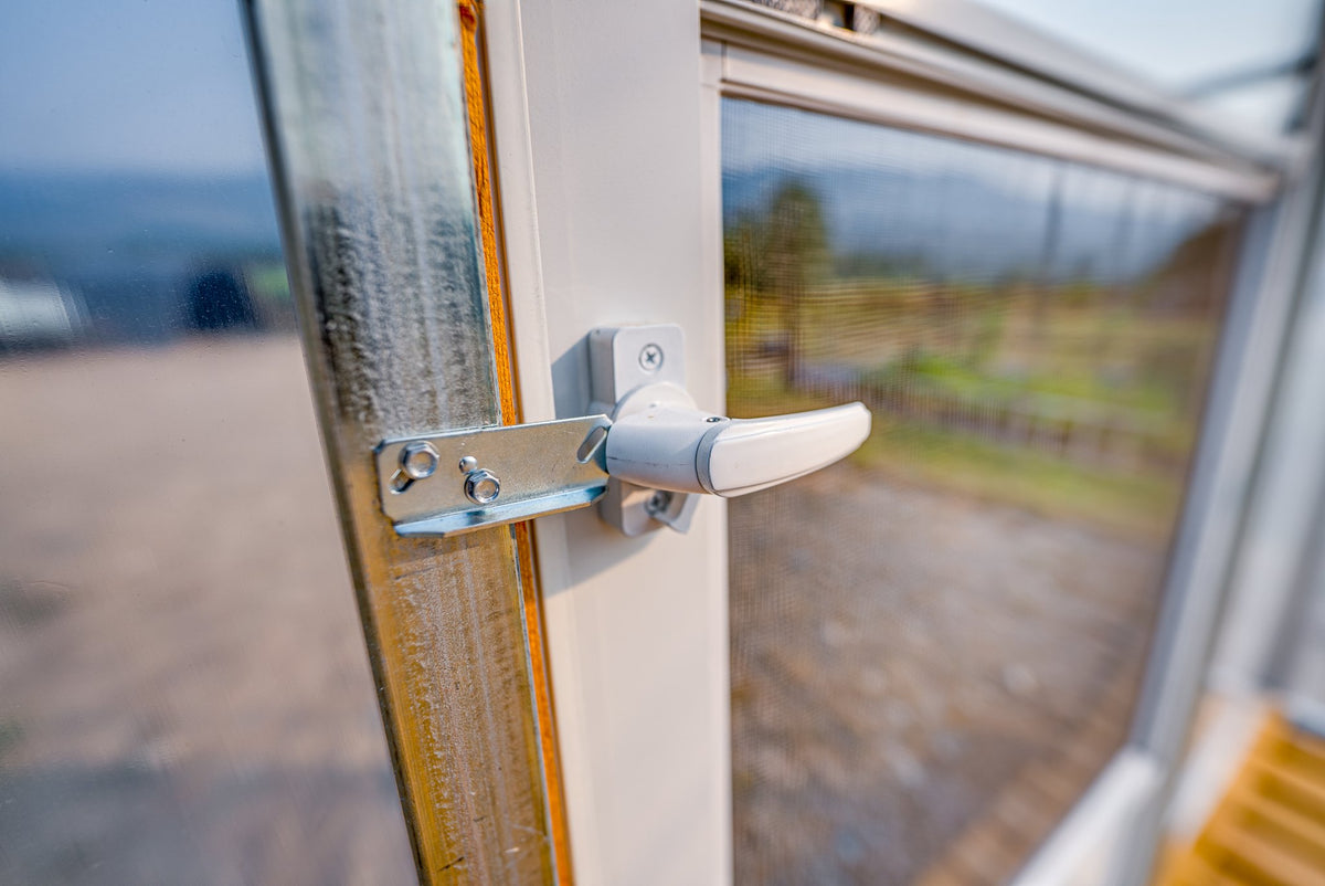 Door latch and frame detail