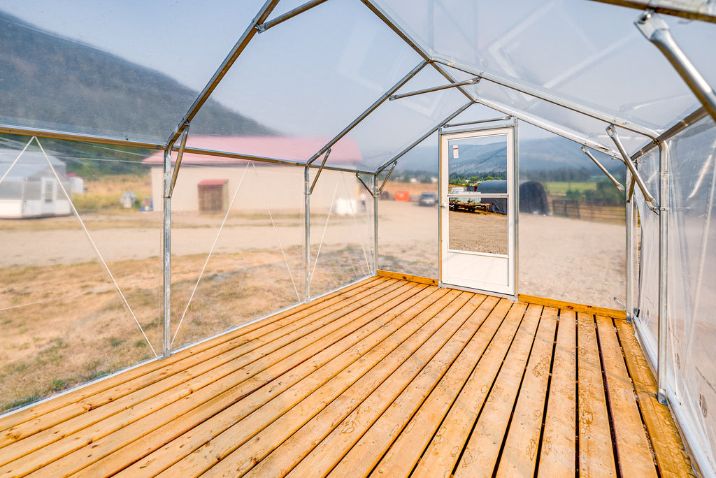 Plank deck inside the Sprout greenhouse