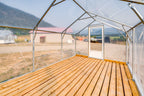 Plank deck inside the Sprout greenhouse